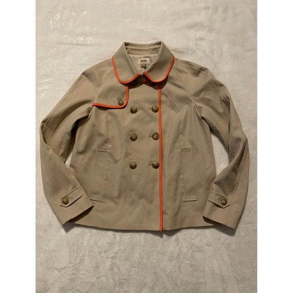 Fossil Ladies Jacket Small 50% Modern 50% Vintage Peacoat - Picture 1 of 6